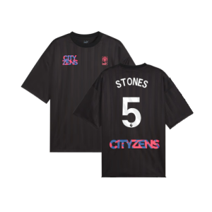 2023-2024 Man City FtblNrgy Jersey (Black) (STONES 5)