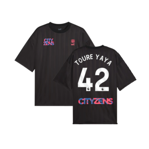 2023-2024 Man City FtblNrgy Jersey (Black) (TOURE YAYA 42)