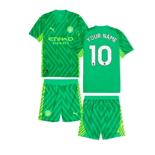 2023-2024 Man City Goalkeeper Mini Kit (Green) (Your Name)