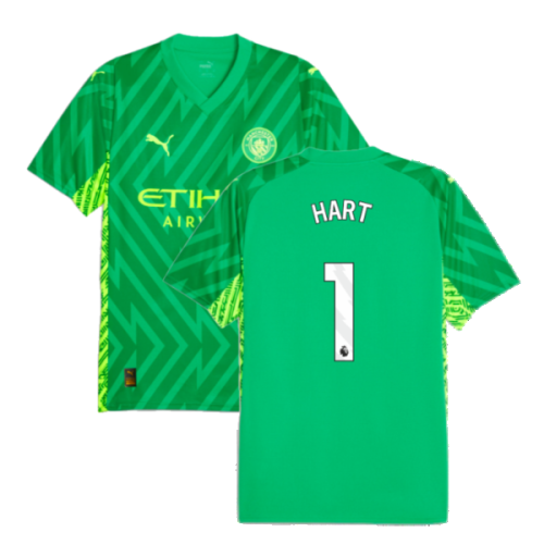 2023-2024 Man City Goalkeeper Shirt (Green) - Kids (Hart 1)