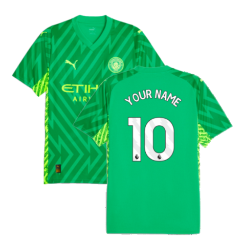 2023-2024 Man City Goalkeeper Shirt (Green) - Kids (Your Name)