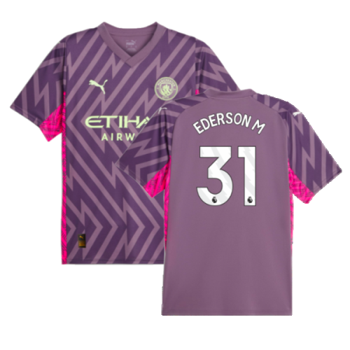 2023-2024 Man City Goalkeeper Shirt (Purple Charcoal) (Ederson M 31)