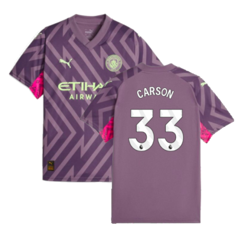 2023-2024 Man City Goalkeeper Shirt (Purple Charcoal) - Kids (Carson 33)