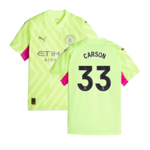 2023-2024 Man City Goalkeeper Shirt (Yellow) - Kids (Carson 33)