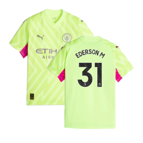 2023-2024 Man City Goalkeeper Shirt (Yellow) - Kids (Ederson M 31)