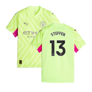 2023-2024 Man City Goalkeeper Shirt (Yellow) - Kids (Steffen 13)