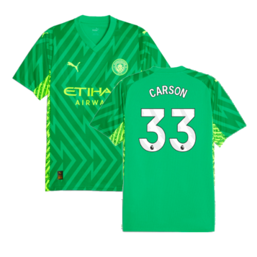 2023-2024 Man City Home Goalkeeper Shirt (Green) (Carson 33)