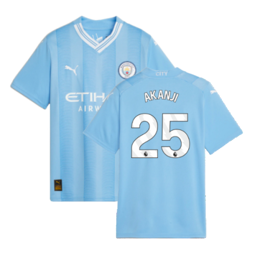 2023-2024 Man City Home Shirt (Kids) (AKANJI 25)