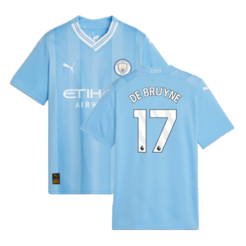 2023-2024 Man City Home Shirt (Kids) (DE BRUYNE 17)