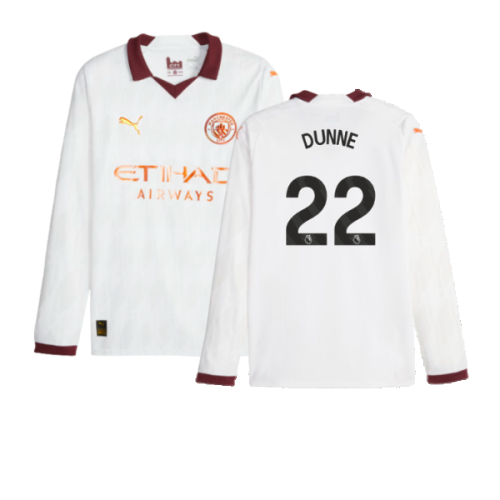 2023-2024 Man City Long Sleeve Away Shirt (DUNNE 22)