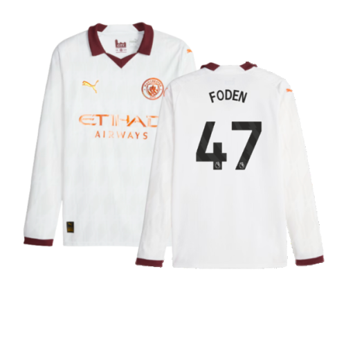 2023-2024 Man City Long Sleeve Away Shirt (FODEN 47)