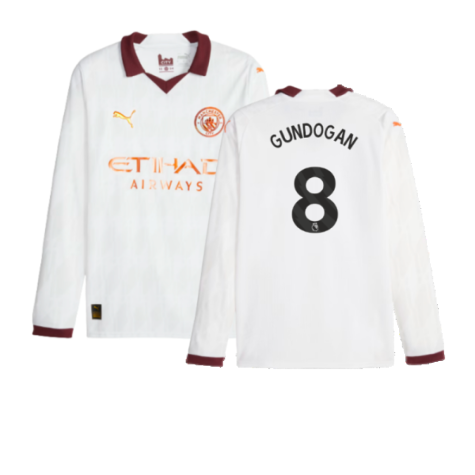 2023-2024 Man City Long Sleeve Away Shirt (GUNDOGAN 8)