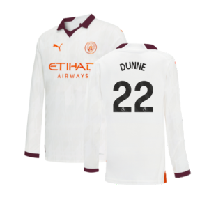 2023-2024 Man City Long Sleeve Away Shirt (Kids) (DUNNE 22)