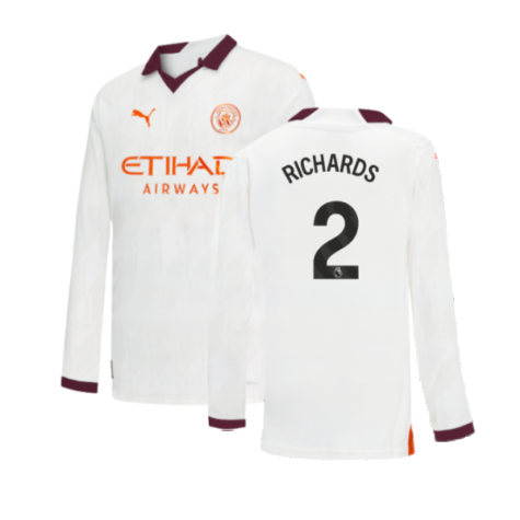 2023-2024 Man City Long Sleeve Away Shirt (Kids) (RICHARDS 2)