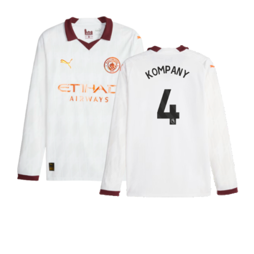 2023-2024 Man City Long Sleeve Away Shirt (KOMPANY 4)