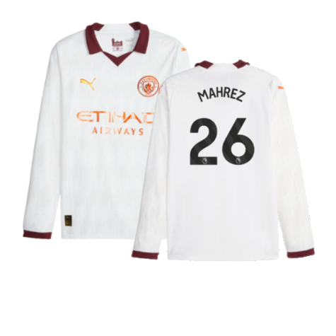 2023-2024 Man City Long Sleeve Away Shirt (MAHREZ 26)