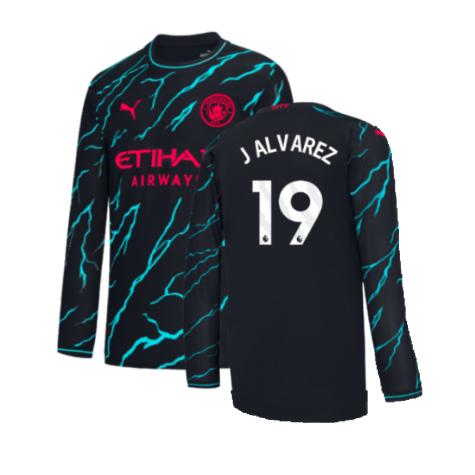 2023-2024 Man City Long Sleeve Third Shirt (J ALVAREZ 19)