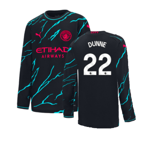 2023-2024 Man City Long Sleeve Third Shirt (Kids) (DUNNE 22)