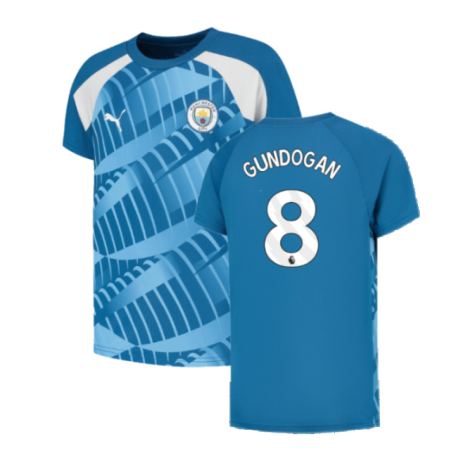 2023-2024 Man City Pre-Match Jersey (Lake Blue) (GUNDOGAN 8)