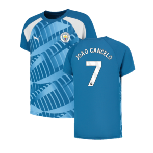 2023-2024 Man City Pre-Match Jersey (Lake Blue) (JOAO CANCELO 7)