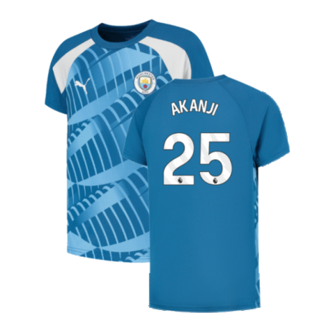 2023-2024 Man City Pre-Match Jersey (Lake Blue) - Kids (AKANJI 25)