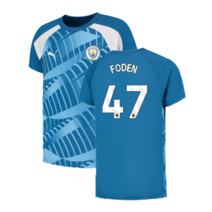 2023-2024 Man City Pre-Match Jersey (Lake Blue) - Kids (FODEN 47)