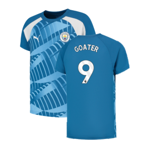 2023-2024 Man City Pre-Match Jersey (Lake Blue) - Kids (GOATER 9)