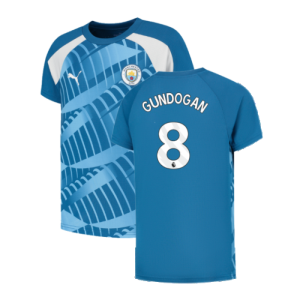 2023-2024 Man City Pre-Match Jersey (Lake Blue) - Kids (GUNDOGAN 8)