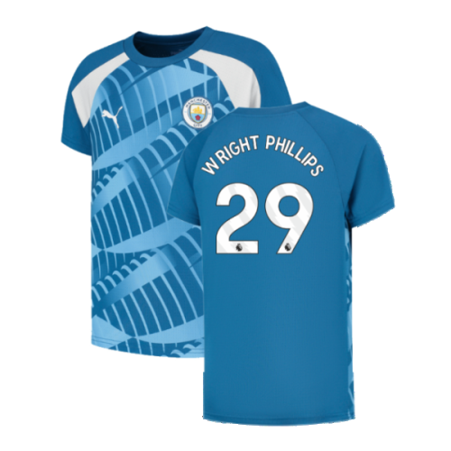 2023-2024 Man City Pre-Match Jersey (Lake Blue) - Kids (WRIGHT PHILLIPS 29)