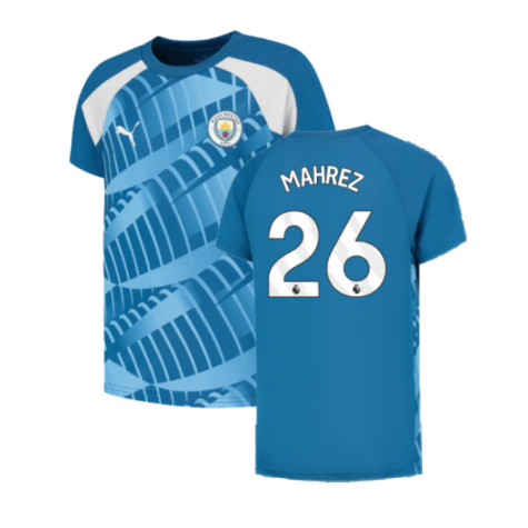 2023-2024 Man City Pre-Match Jersey (Lake Blue) (MAHREZ 26)