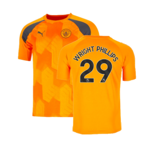 2023-2024 Man City Pre-Match Jersey (Orange) (WRIGHT PHILLIPS 29)