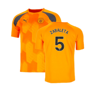 2023-2024 Man City Pre-Match Jersey (Orange) (ZABALETA 5)