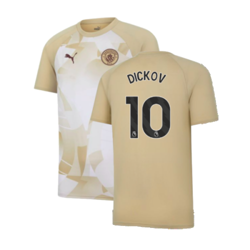 2023-2024 Man City Prematch SS Jersey (Granola) (DICKOV 10)