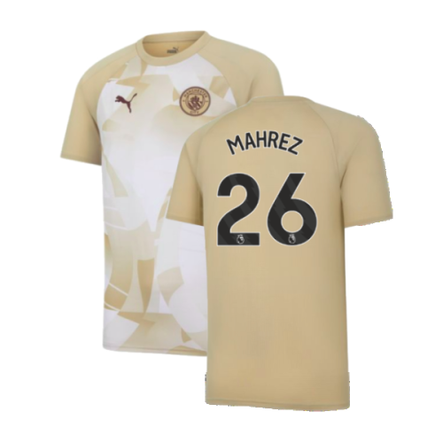 2023-2024 Man City Prematch SS Jersey (Granola) - Kids (MAHREZ 26)