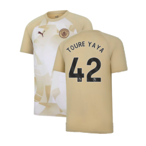 2023-2024 Man City Prematch SS Jersey (Granola) (TOURE YAYA 42)