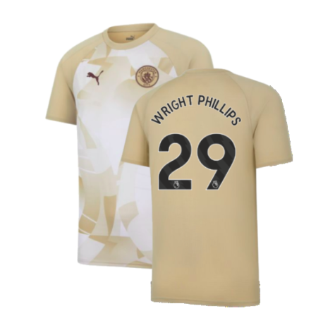 2023-2024 Man City Prematch SS Jersey (Granola) (WRIGHT PHILLIPS 29)