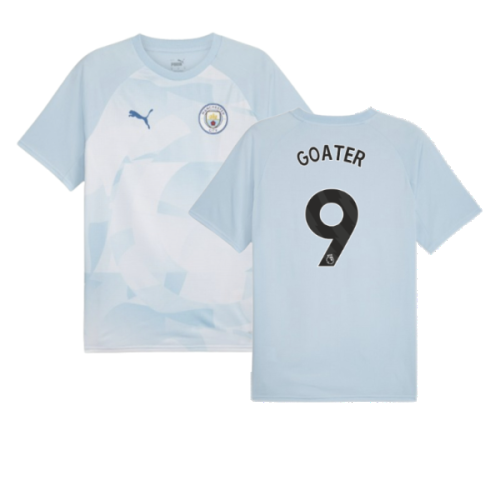 2023-2024 Man City Prematch SS Jersey (Silver Sky) (GOATER 9)