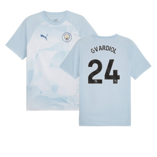 2023-2024 Man City Prematch SS Jersey (Silver Sky) (Gvardiol 24)