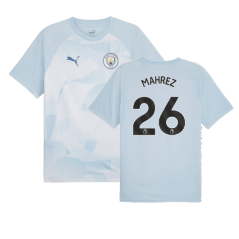 2023-2024 Man City Prematch SS Jersey (Silver Sky) - Kids (MAHREZ 26)