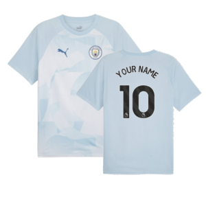 2023-2024 Man City Prematch SS Jersey (Silver Sky) - Kids