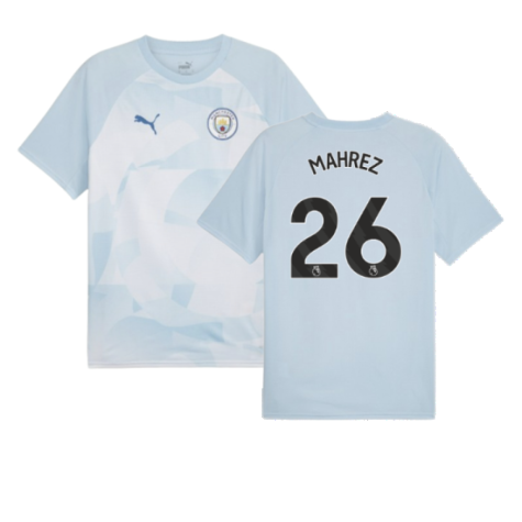 2023-2024 Man City Prematch SS Jersey (Silver Sky) (MAHREZ 26)