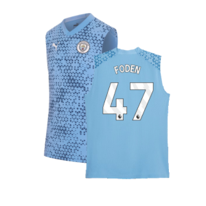 2023-2024 Man City Sleeveless Training Jersey (Light Blue) (FODEN 47)