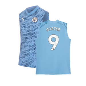 2023-2024 Man City Sleeveless Training Jersey (Light Blue) (GOATER 9)