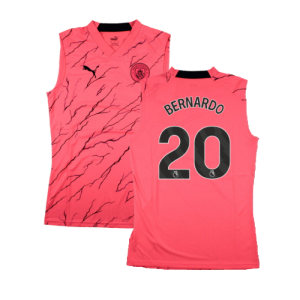 2023-2024 Man City Sleeveless Training Jersey (Sunset Glow) (BERNARDO 20)