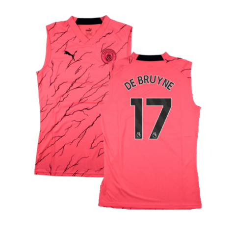 2023-2024 Man City Sleeveless Training Jersey (Sunset Glow) (DE BRUYNE 17)