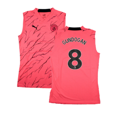 2023-2024 Man City Sleeveless Training Jersey (Sunset Glow) (GUNDOGAN 8)