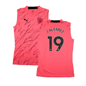 2023-2024 Man City Sleeveless Training Jersey (Sunset Glow) (J ALVAREZ 19)