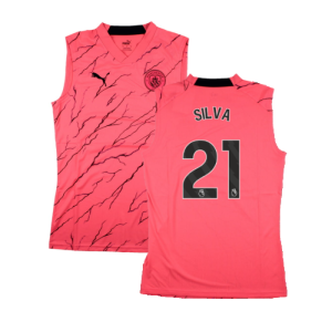 2023-2024 Man City Sleeveless Training Jersey (Sunset Glow) (SILVA 21)