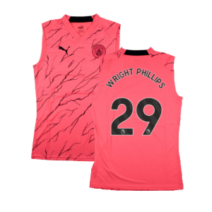 2023-2024 Man City Sleeveless Training Jersey (Sunset Glow) (WRIGHT PHILLIPS 29)