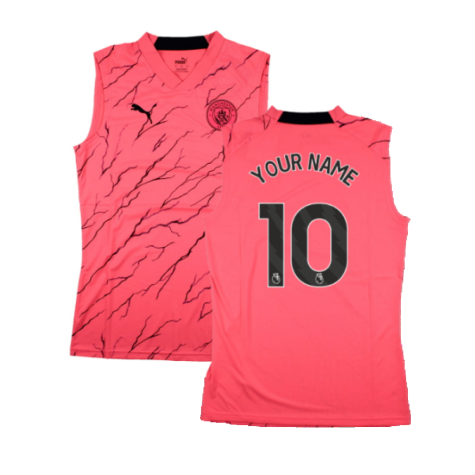 2023-2024 Man City Sleeveless Training Jersey (Sunset Glow) (Your Name)